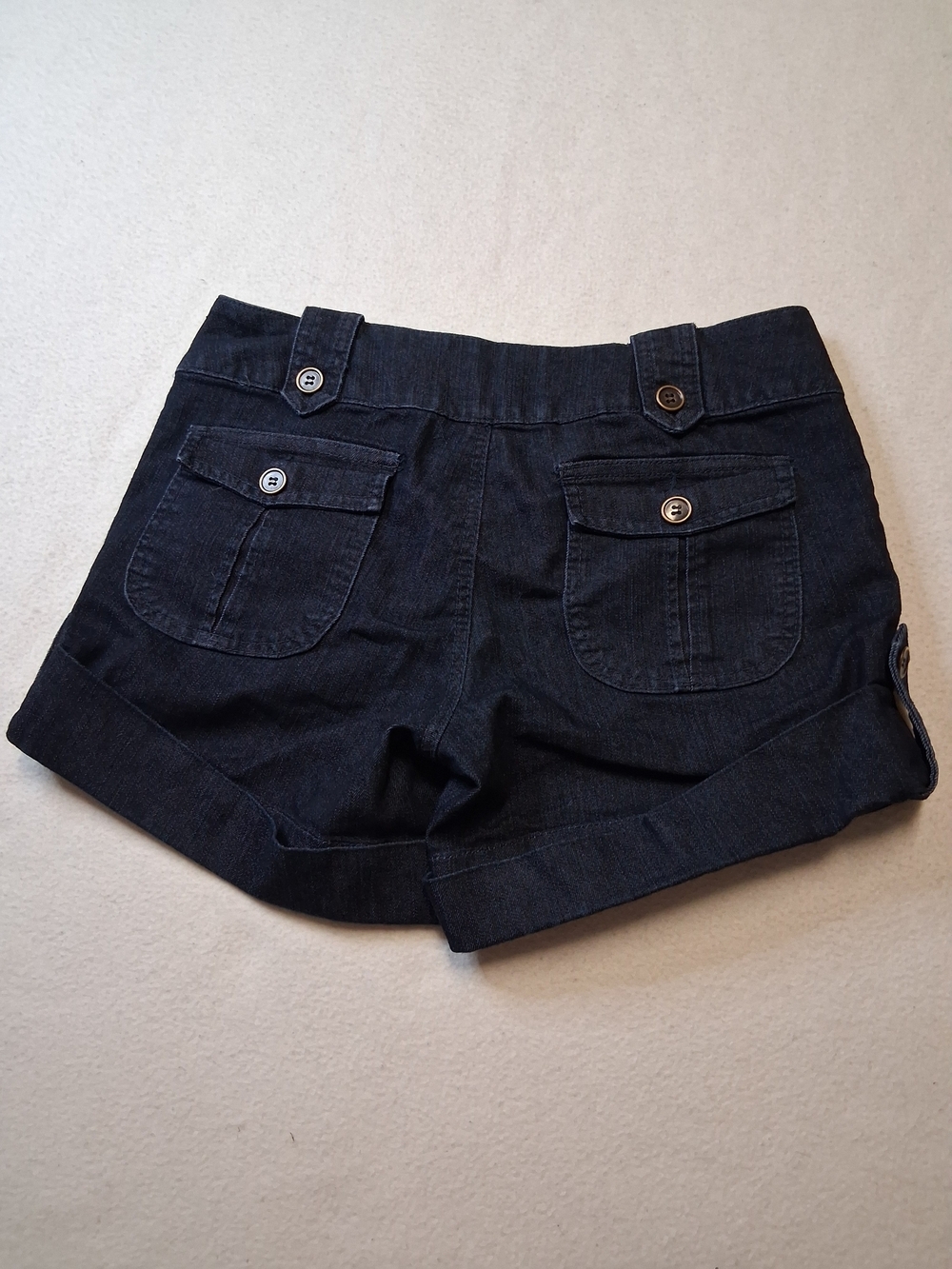 Boom Boom Jeans Navy Rolled Cuff Women's Denim Shorts - Picture 5 of 6